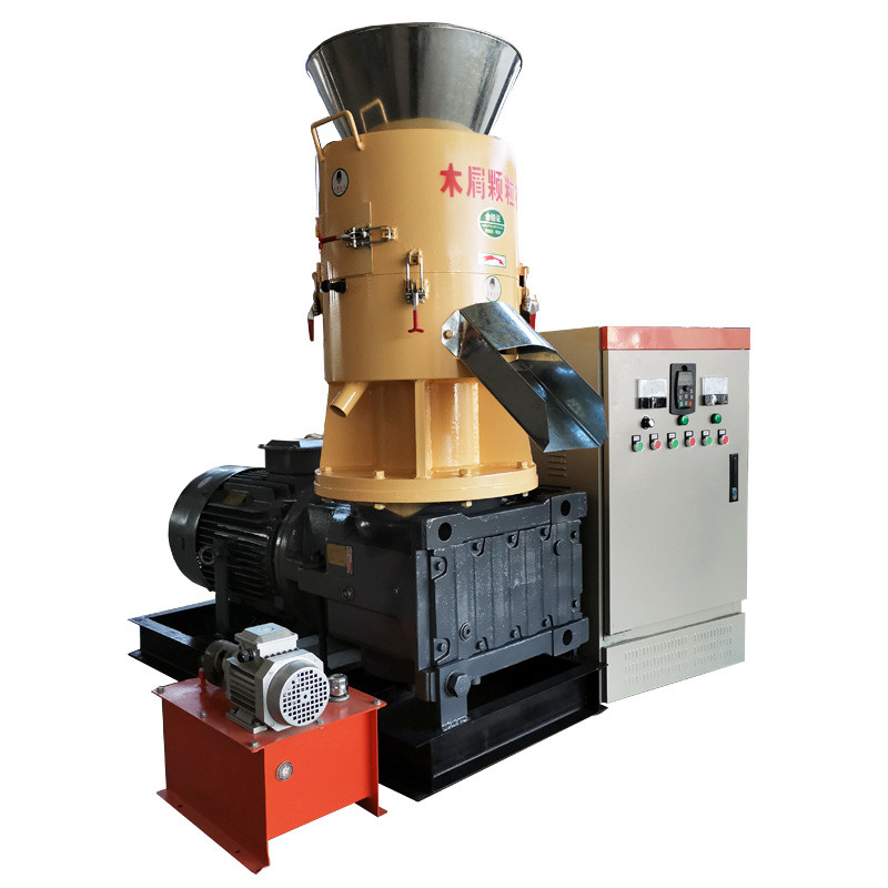 China SKJ350 30KW Wood Sawdust Biomass Fuel Pellet Machine Flat Die Type factory