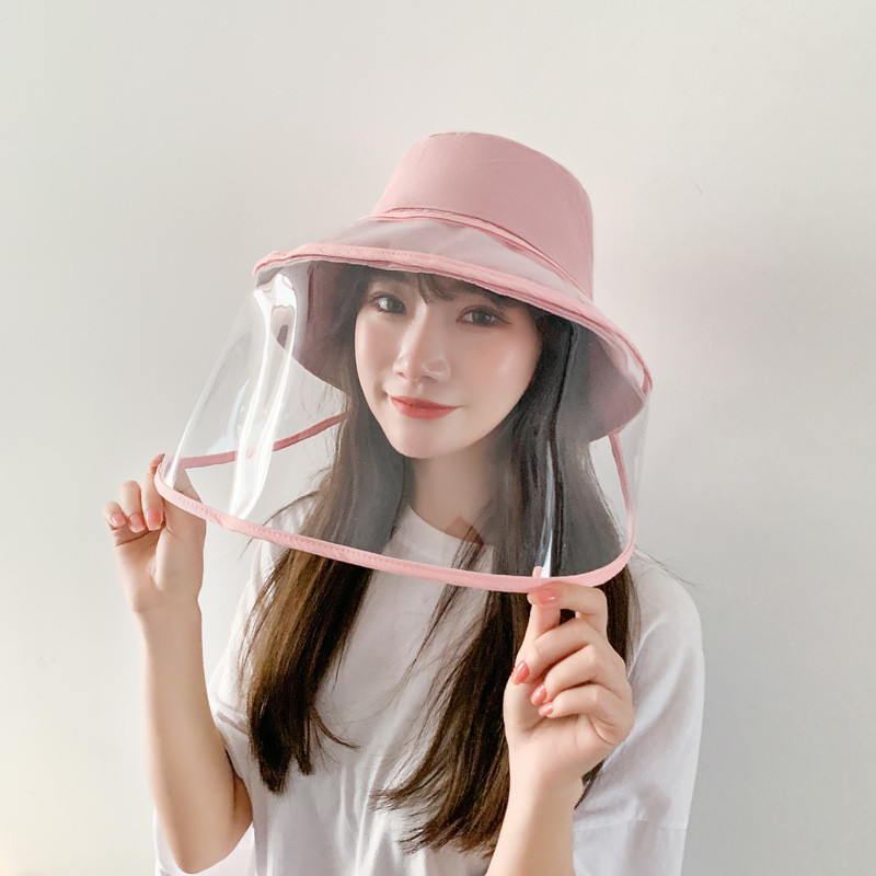 China 2020 New Faceshield FIsherman Cap Outdoor Anti Droplets Protective Hat Transparent Full Face Shield Hat factory