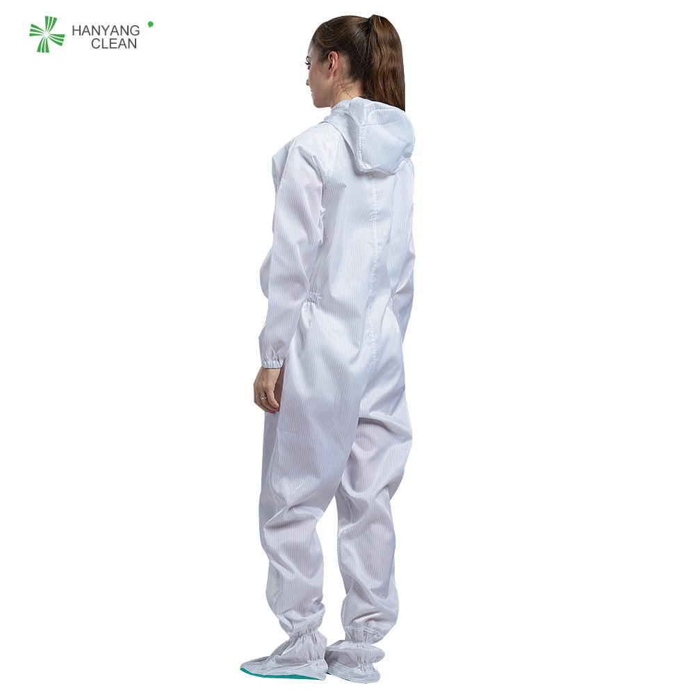 China Grade A Cleanroom Anti Static Garments ESD 5x5mm Stripe Anti Static Paint Suit factory