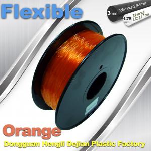 China Orange 3.0mm / 1.75mm Rubber  Flexible 1.0KG / Rolls 3D Printer Filament factory