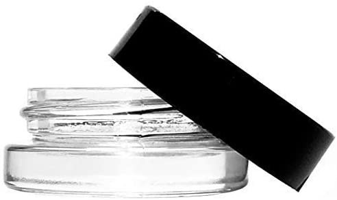 China Black Clear Small 7ml Glass Concentrate Container / Wax Containers With Labels factory