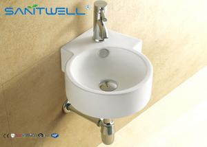 China Hotel Ceramic wall mount bathroom sink  for living room , small wall mount sink factory