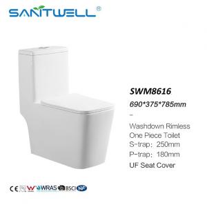 China Wc Bowl Sanitary Modern Wash Down ONE Piece Floor Toilet SWM8616 factory