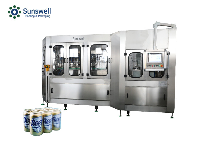 China 1000ml Aluminum Beer Canning Line Sanitary Design Can Filling Sealing Machine factory