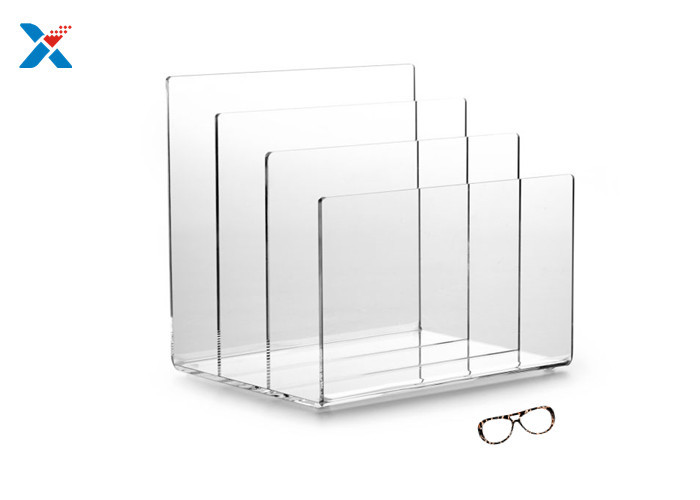 China 3 Sections Acrylic File Organizer , Clear Acrylic Office Organizer OEM Available factory