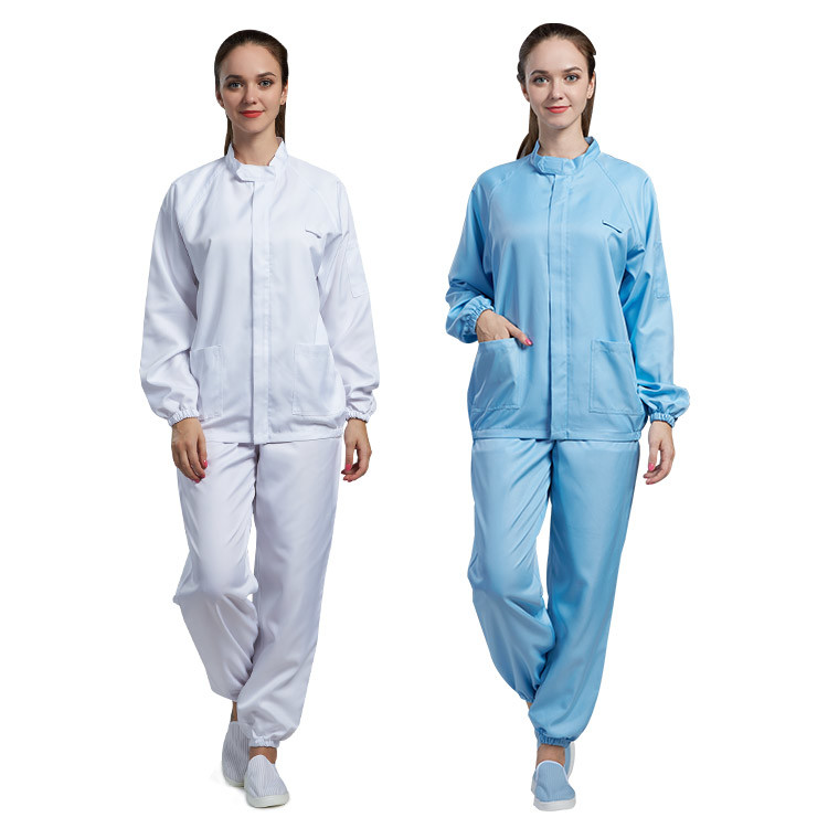 China Comfortable Soft Dust-free Esd Suit Antistatic Cleanroom Clothing Food Processing Uniform 1 buyer factory