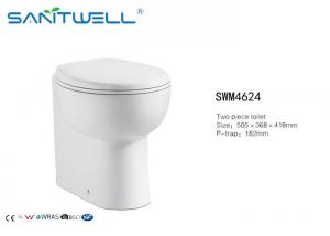 China Round Comfort Height Wall Faced Toilet Washdown Ceramic Two Piece WC For Bathroom factory