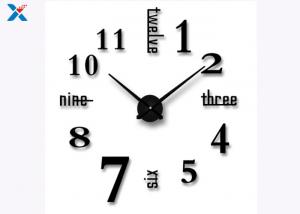 China Decoration 3D Acrylic Wall Clock , Large Sticker Wall Clocks For Bedroom / Living Room factory