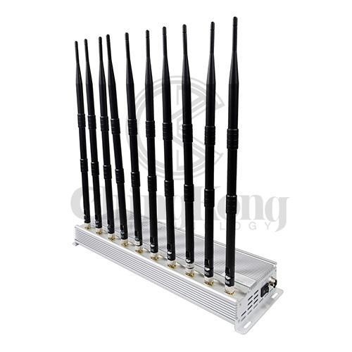 China 10 Antenna Mobile Phone Jamming Device Cell Phone Signal Interrupter 420*135*50 Mm factory