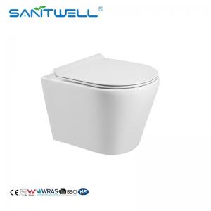 China European Standard Ceramic Rimless wall-hung toilet P-trap180mm factory