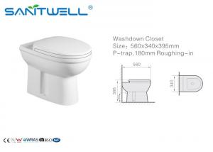China Bathroom European Washdown Toilet , Floor Mounted Two-piece Ceramic Toilet factory