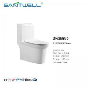 China sanitary ware modern ceramic one piece toilet bowl for bathroom SWM8610 Rimless Ceramic One Piece Toilet factory