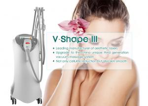 China Vertical Type White Vacuum Roller Slimming Machine With Three Tratment Handles factory