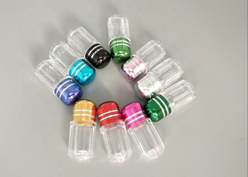 China Cylindrical 13mm Mini Pill Bottles 2ml Empty Plastic Pill Capsules factory