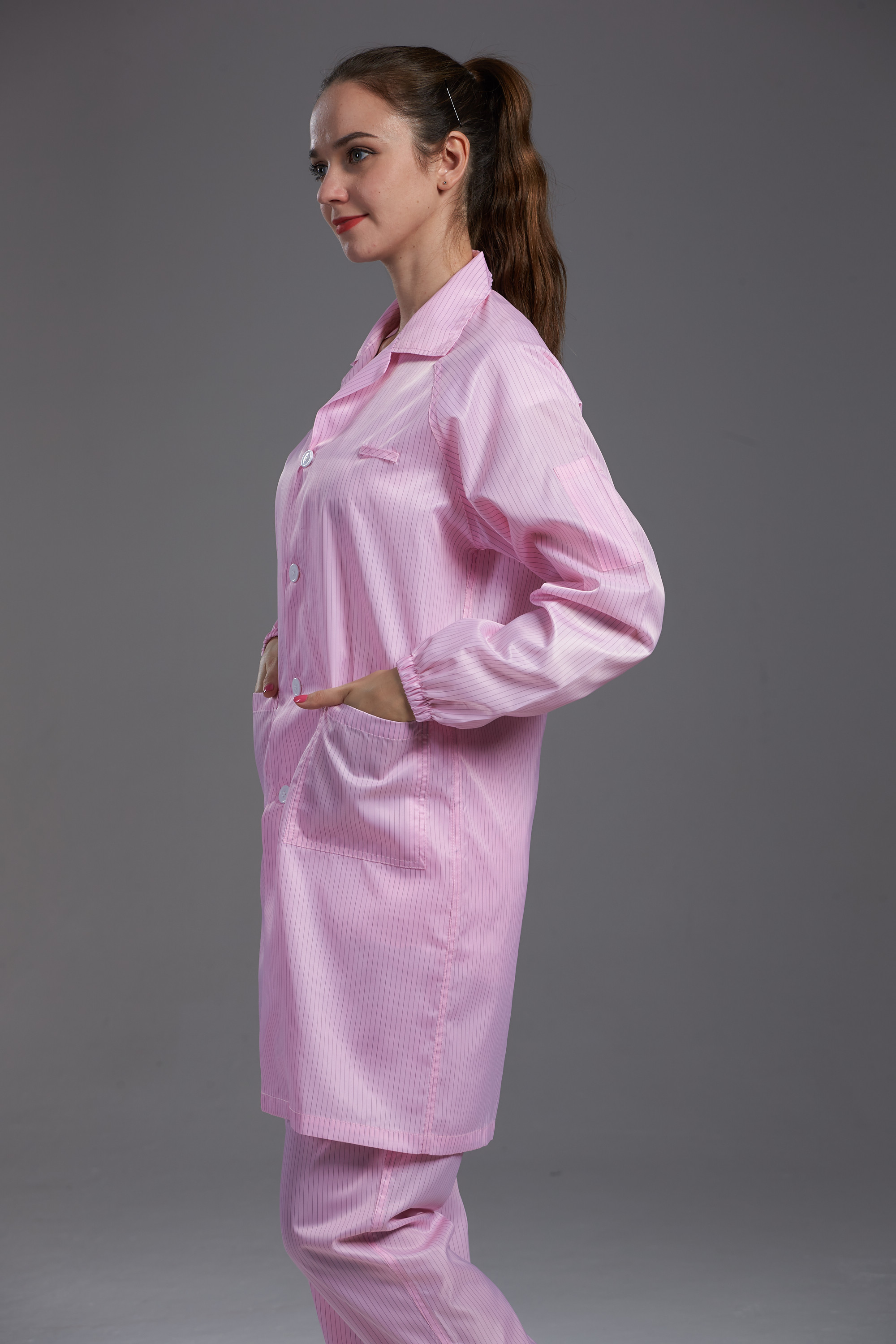 China Reusable Pink Food Processing Clothing Two Pieces Non Toxic No Radiation factory
