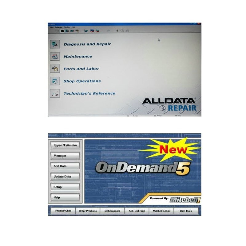 China Alldata 10.50 and Mitchell Ondemand5 2 in 1 Automotive Diagnostic Software factory