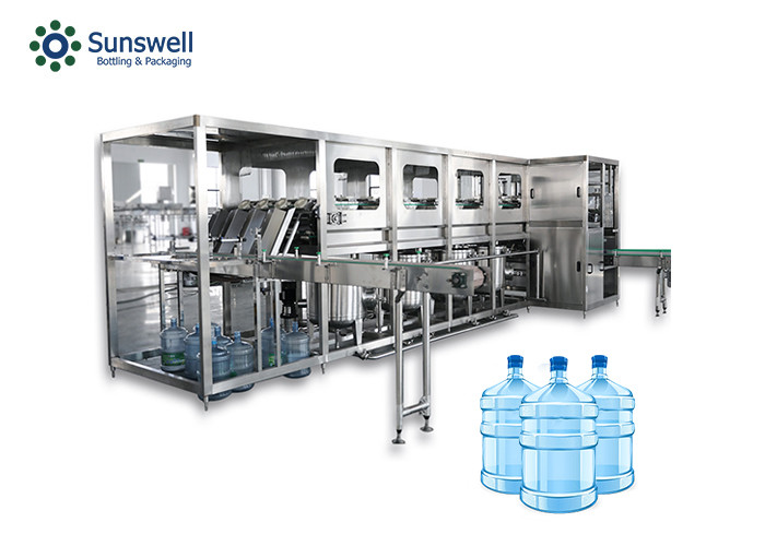 China Mineral Water Bottle Washer 5 Gallon 20L Water Production Line Stainless Steel factory