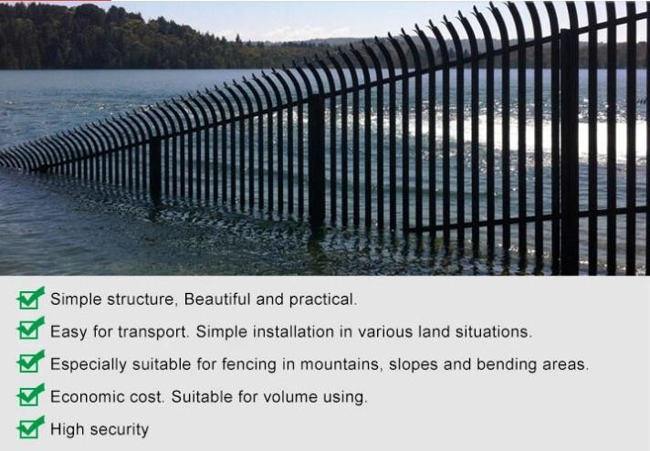 Pvc Coated Welded Wire Mesh Fence Galvanised Steel Palisade Fencing