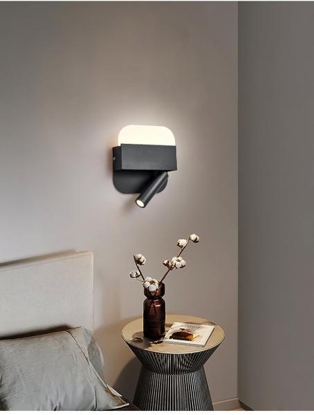 Wall lamp modern bedroom study lens acrylic shade wall light led simple living room lamp creative hotel bed