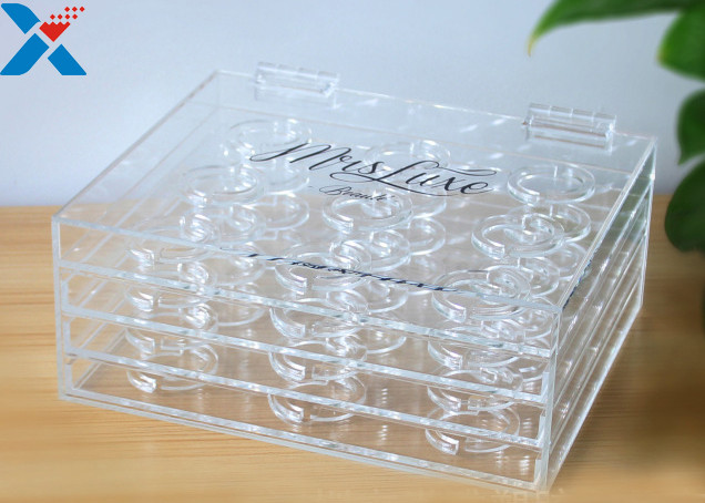 China Custom 3 Layer Plexiglass Display Box False Eyelash Packaging Case Without Recycle factory