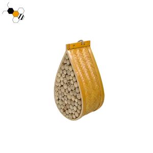 China Garden Ornament Yellow Mason Beehive Natural Bamboo Bee Hive factory