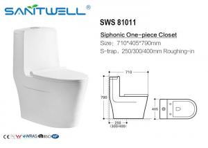 China Sanitary ware siphonic wc one piece S trap toilet 710*405*790 mm Size factory