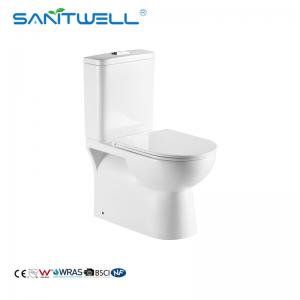 China Close Coupled 640mm P Trap Bathroom Rimless Toilet factory