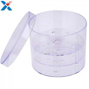 China Waterproof Acrylic Flower Box Makeup Organizer Holder Round Shape ROHS Approval factory