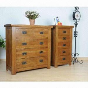 China Wooden Chest with 5 dove-tailed drawers Made of top-grade solid oak with NC lacquer Eco-friendly factory