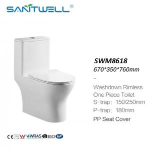 China white washdown one piece western style human toilet closestool SWM8618 factory