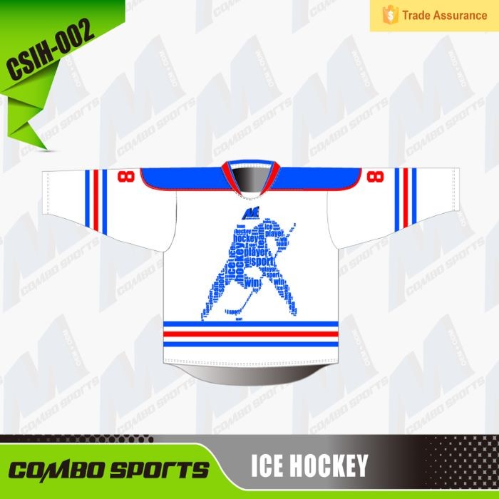 China Long Sleeve Team Ice Hockey Jersey Uniform Chest Width 65-87.5cm factory