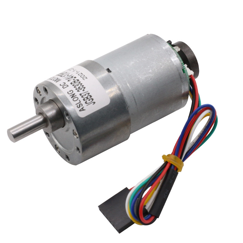 China 1600rpm geared electric motors JGB37 3530B DC Gear Motor With Encoder factory