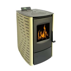 China Indoor Hot Air 92 % Efficiency Wood Pellet Stove For 100m2 Room Heating factory