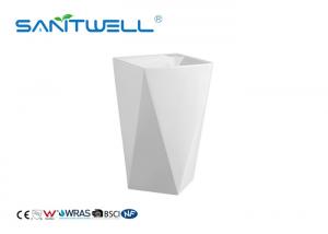 China Beautiful Appearance Stand Alone Wash Basin / White Pedestal Sink Self Cleaning factory