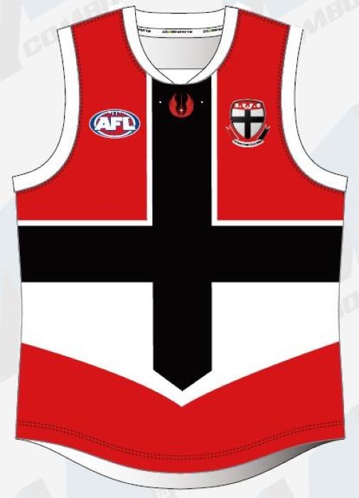 China 100% Polyester 300gsm Aussie Rules Jersey Red Afl Football Jumpers factory