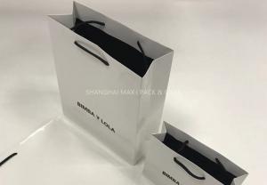 China Shopping Branded Paper Bags With My Logo Foil Printing With Black String Handle factory
