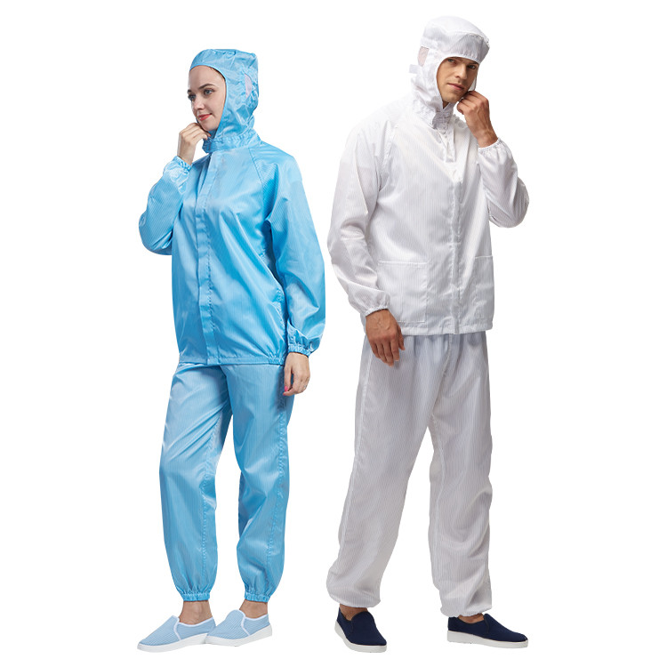 China Custom Waterproof Overall Cleanroom Jacket Suit Hooded Anti Static Esd Clothing factory