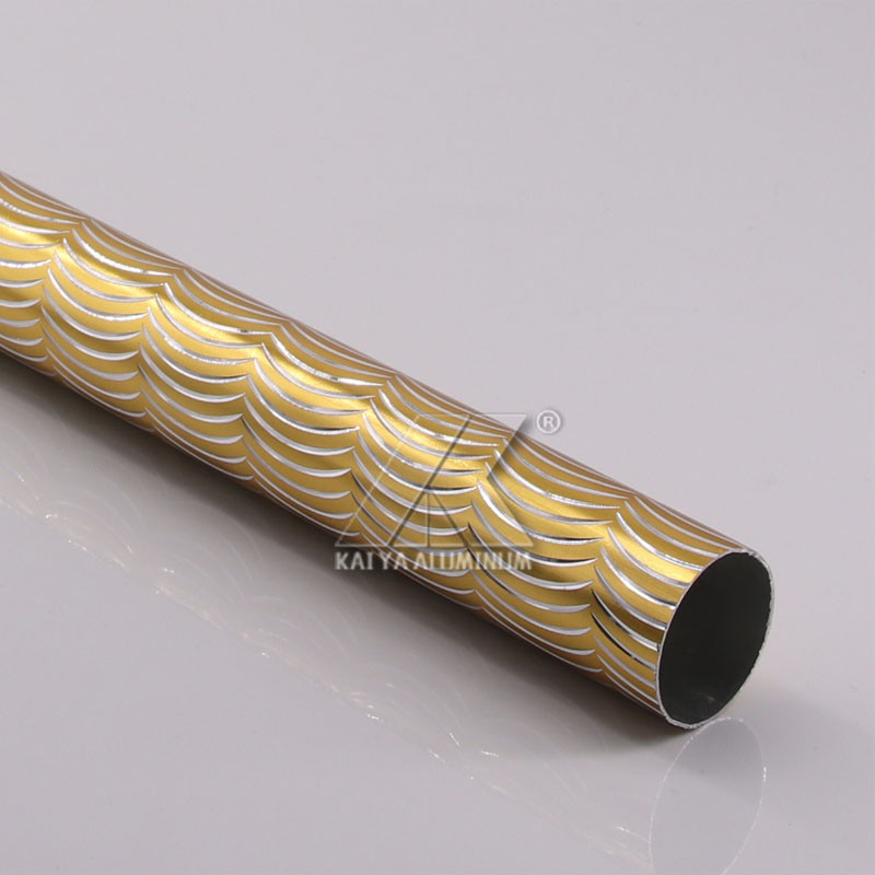 China Golden Spray Coating Aluminum Round Tubing For Roller Blind And Curtain Aluminium Section factory