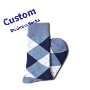 China Wholesale Men Socks Custom English Style Diamond Pattern Men Dress Business Socks factory