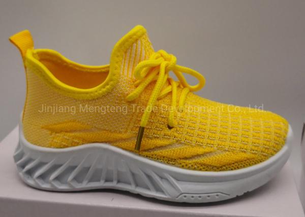 Good Quality Children Breathable Sport Running Shoes with Flyknit Upper Kids