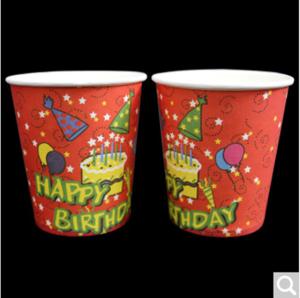 China Birthday Party Cartoon Single Wall Paper Cups For Hot Water Drinking factory
