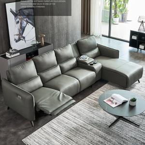 China First Layer Cowhide Sofa Living Room Leather Art Intelligent Italian Furniture Corner Sofa Combination factory
