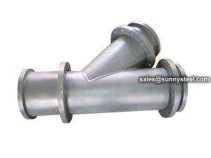 China Cast Basalt Lined Steel Y Pipe factory