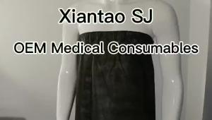 China S&amp;J Luxury Polyester Disposable Spa Wrap Adjustable Closure Strapless Non Woven Bath robes for Women factory