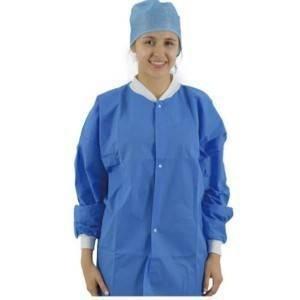 China Snap Closure Disposable Protective Clothing Non Woven Lab Coat factory