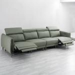 New Three-Seat Leather Sofa Villa Living Room Large-Sized Italian Minimalist