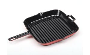 China Enameled Cast Iron Grill Pan With Press factory