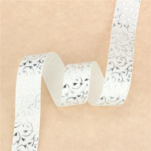 China lot hot silver flowers printed grosgrain ribbons cartoon ribbon DIY handmade materials factory