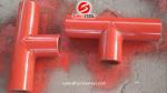 Ceramic lined composite pipe tee