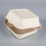 Biodegradable 6" X 6" Disposable Hamburger Box , Cake Packaging Coated Paper